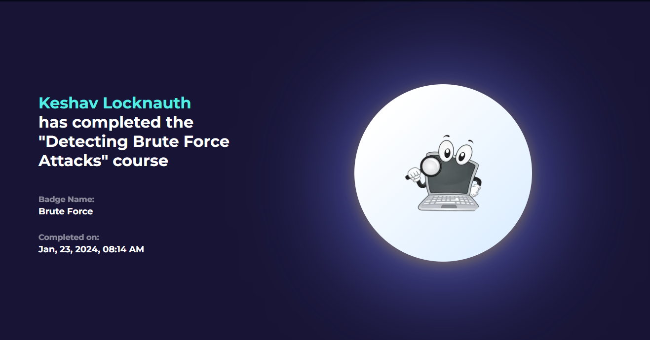 LetsDefend Brute Force badge