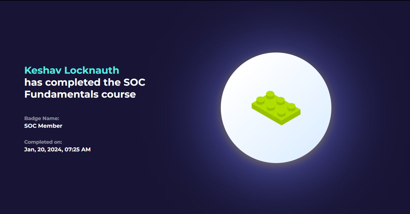 LetsDefend SOC Member badge